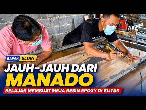Peserta kelas perorangan belajar membuat meja resin di Blitar